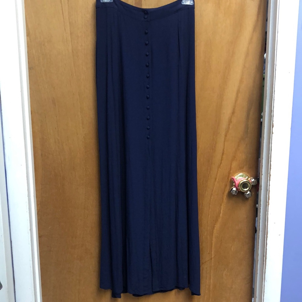 Molly Bracken Blue Pleated Maxi Skirt
